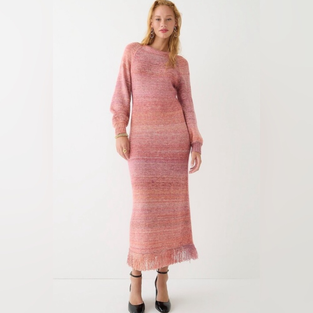 Limited-edition maxi sweater-dress in space-dyed stripe